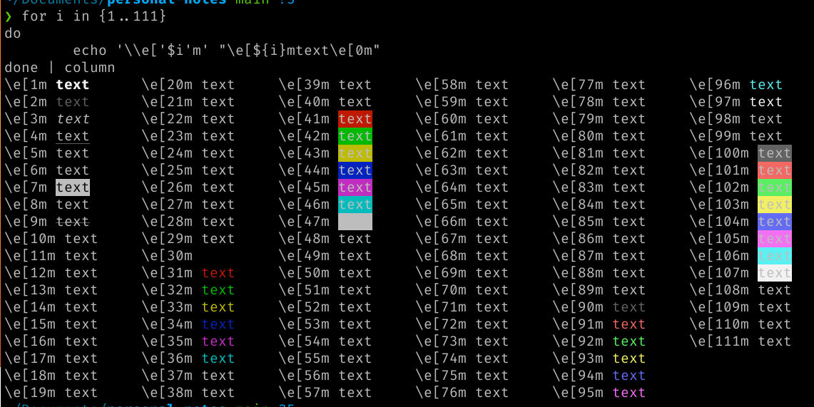 bash color